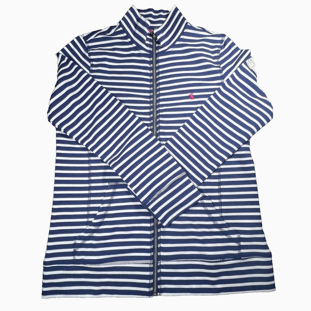 Joules Women's Oakley Full Zip Sweatshirt Jacket Pink Gray Stripe US 10 - Picture 11 of 11